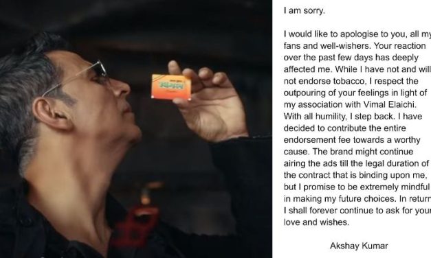 Akshay Kumar Says Sorry for Promoting Pan Masala Brand after Sparking Controversy