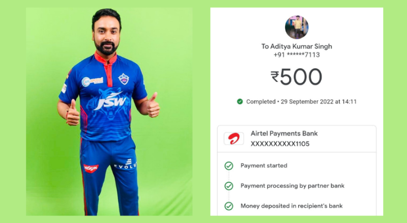 “All the best”: Amit Mishra Sends Rs 500 to Twitter User Asking Rs 300 To Take Girlfriend Out