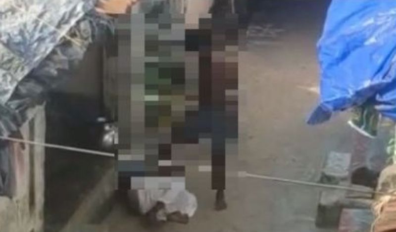 Andhra Pradesh: Drunk Man Kicks & Thrashes Mother for Refusing to Give Money | Video