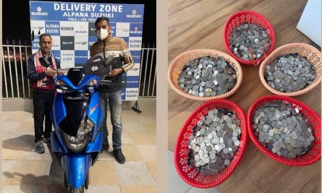 Assam YouTuber Shares Inspiring Story of Man Buying Scooter with Bucket full of Savings in COINS