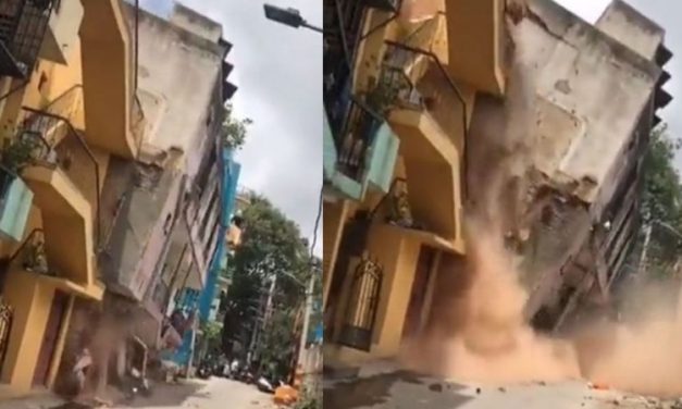 Destroyed in Seconds: Video Shows 3-Storey Bengaluru Building Collapse in Wilson Garden