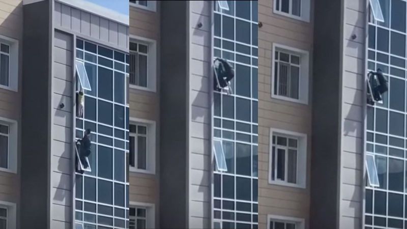 Caught on Cam: Kazakh Hero Rescues 3-YO-Girl Dangling from Eighth-Floor Window