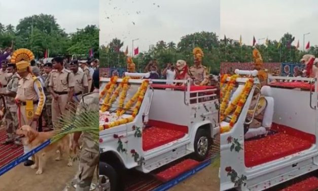 Chennai: CISF Dog Rani Given Heartwarming Farewell After Serving 10 Years As Sniffer Dog