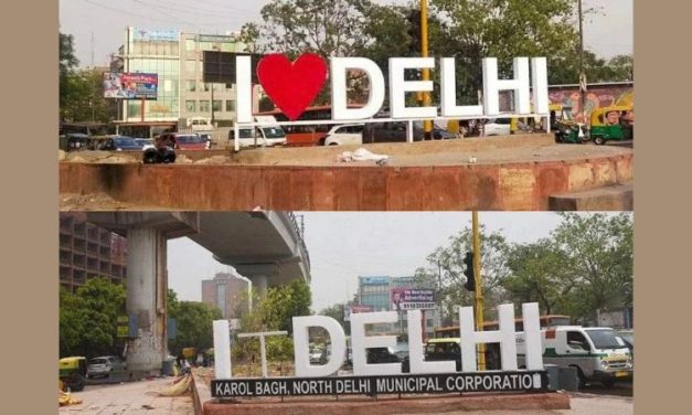 “Heartless” Miscreants Steal Heart from ‘I Love Delhi’ Signage at Karol Bagh in “Dilwali Dilli”