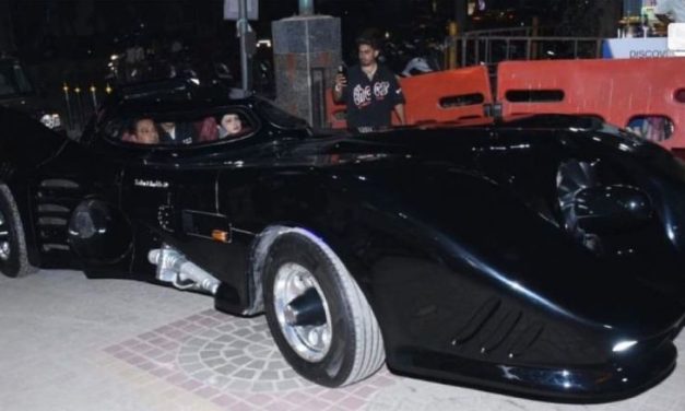 Heropanti Director Ahmed Khan & Wife Arrive in Batmobile to Attend Batman Screening