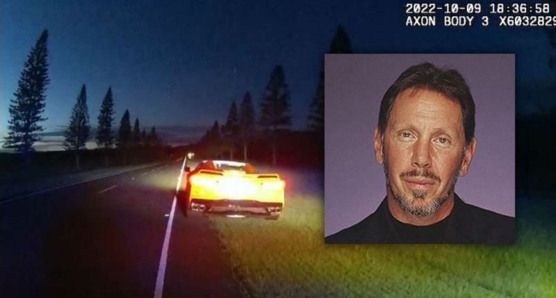 Larry Ellison, World’s 7th Richest Man, Pulled Over for Speeding in his Corvette on his Own Island | Video