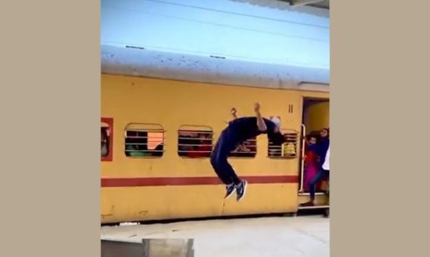 Internet Reacts After Man is Arrested for Doing Cartwheels on Railway Platform
