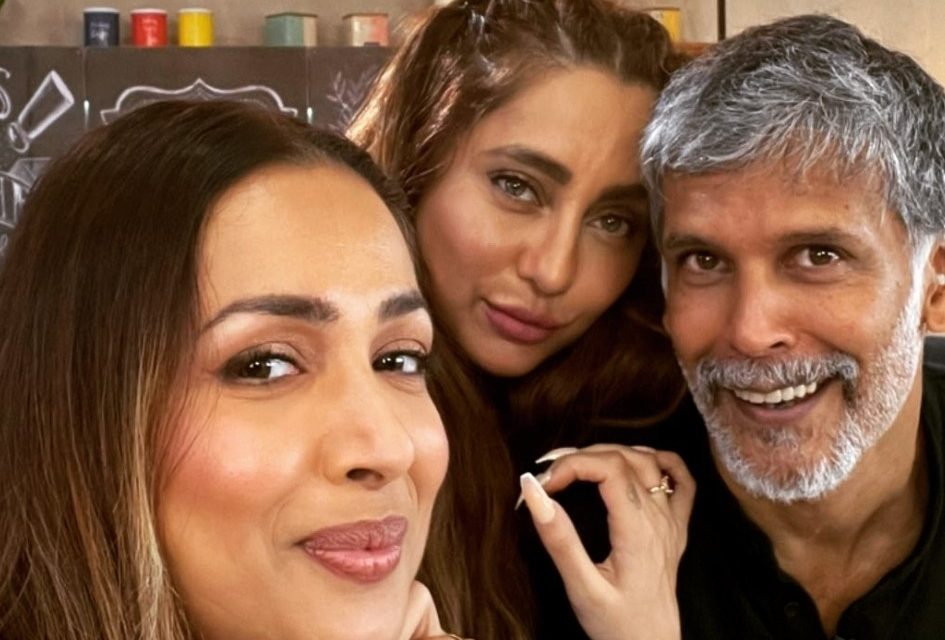 Milind Soman, Malaika Arora Pose for a Fab Selfie from Supermodel of the Year 2 Sets