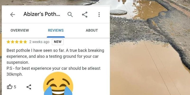 “Must visit”: Bengaluru Citizens Tag Pothole as Landmark on Google Maps, Write Hilarious ‘Reviews’