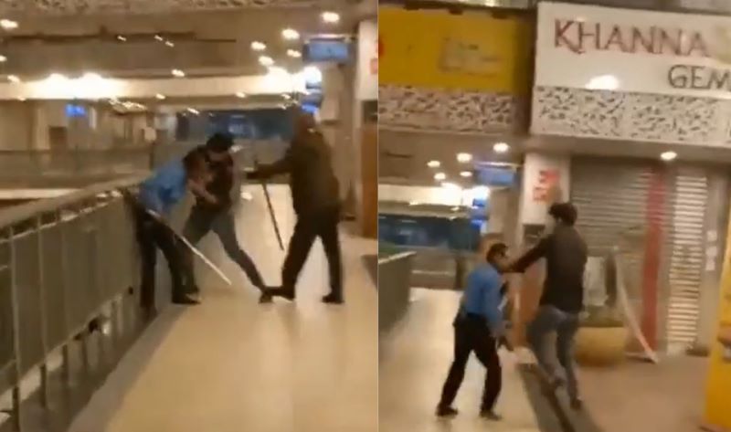 Noida: Video Shows Man Brutally Bet Up Mall Security Guard with Gun Till he Bleeds | Watch