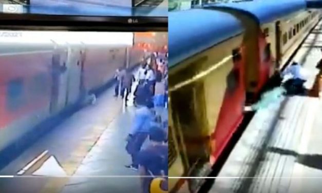Caught on Cam: Brave Railway Employee Rescues Mumbai Woman Fallen on Railway Track