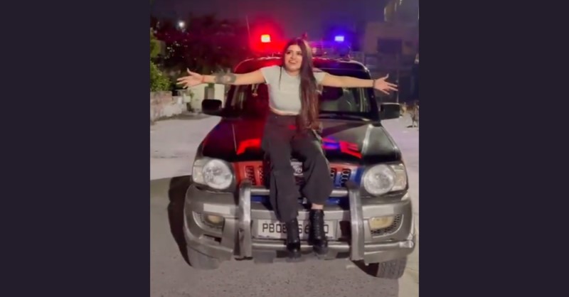Social Media Influencer’s Dance Atop Police Vehicle in Punjab Stirs Controversy