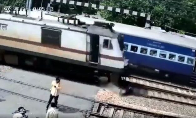 Caught on Camera: Bike Blown into Pieces by Speeding Train in UP