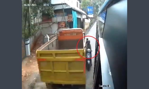 Trapped Between Bus and Truck; Two Students Miraculously Escape Death | Video