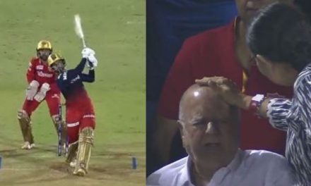 Viral Video Shows Elderly Man Wincing in Pain as Rajat Patidar’s 102m Six Hits him On Head